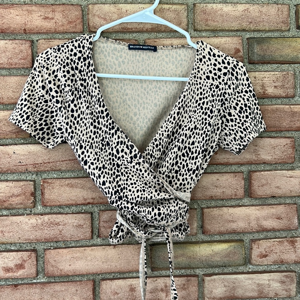 Brandy Melville, leopard print , wrap around top